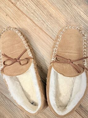 Lamo Tan Faux-Suede Plush-Lined Moccasins